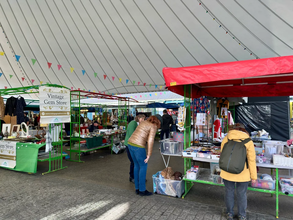 Stalls under the canopy of the Milk Market in Limerick
