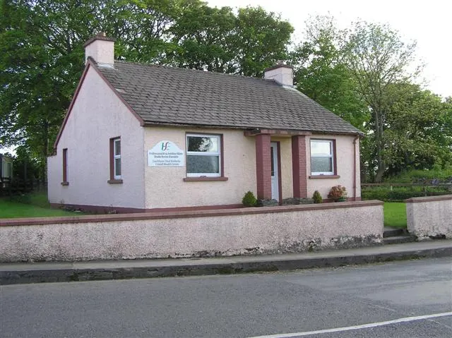 Culdaff Health Centre, Co. Donegal: small HSE health centre cottage with the HSE health centre sign on its wall
